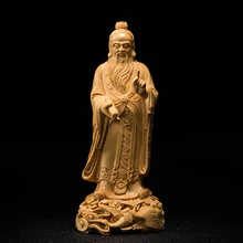 18 см Laozi Статуэтка даосизма для истории людей деревянная статуя