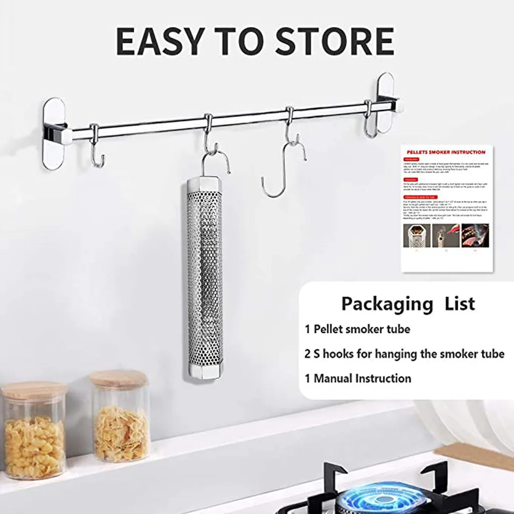 Барбекю дымовые генераторы из нержавеющей стали круглые отверстия гранулы