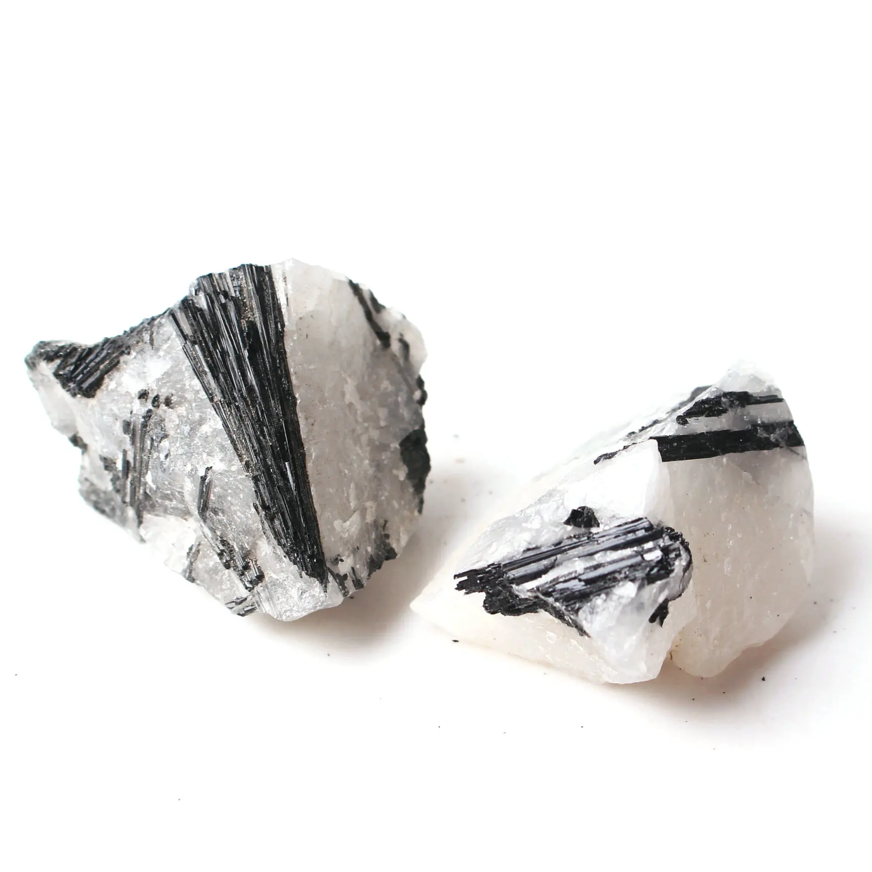 1 шт. натуральный кристалл белый кварц с черным Турмалин необработанный камень