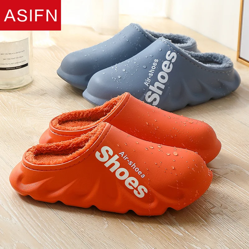 Тапочки ASIFN теплые для мужчин и женщин водонепроницаемые резиновые Нескользящие