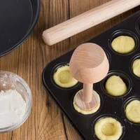 1 pcs egg tarts tamper double side wooden pastries pusher diy baking shaping kitchen tool