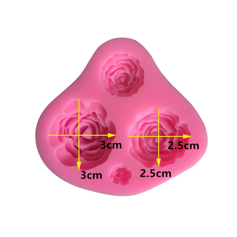 

Rose Petals Flowers Shape Cake Fondant Baking Silicone Mold DIY Birthday Party Gift Chocolate Cake Candy Decoration Mould