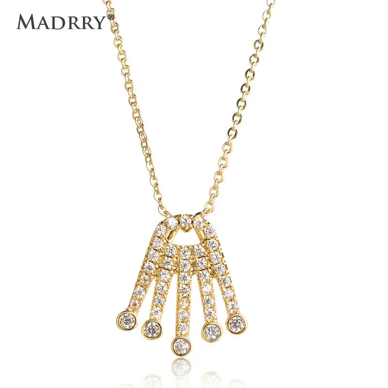 

Madrry Gypsy Copper Feet Paw Shape Pendant Necklace For Women Gold-Color Zircon Bijoux Femme Collier Wedding Bridal Bijoux