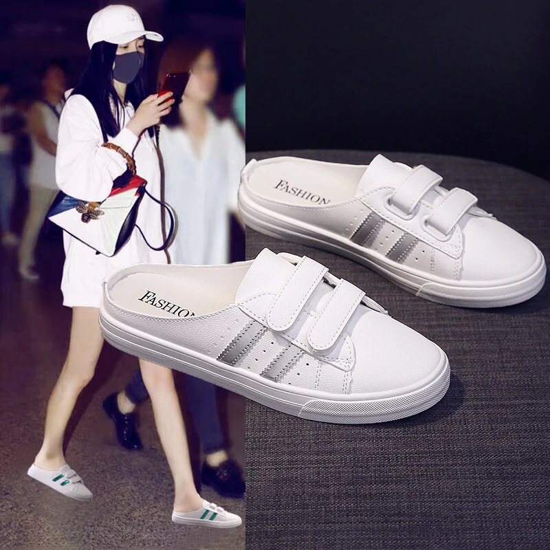 Женские красные тапочки на плоской подошве Baotou белые туфли толстой лето 2019 |