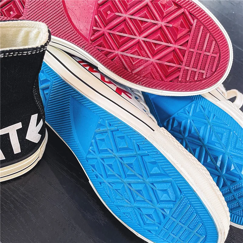 

Men Shoes 2021 High-Top Breathable Canvas Zapato All-Match Solid Color Lace-Up Vulcanized Schuh Casual Skateboard Sneakers A30