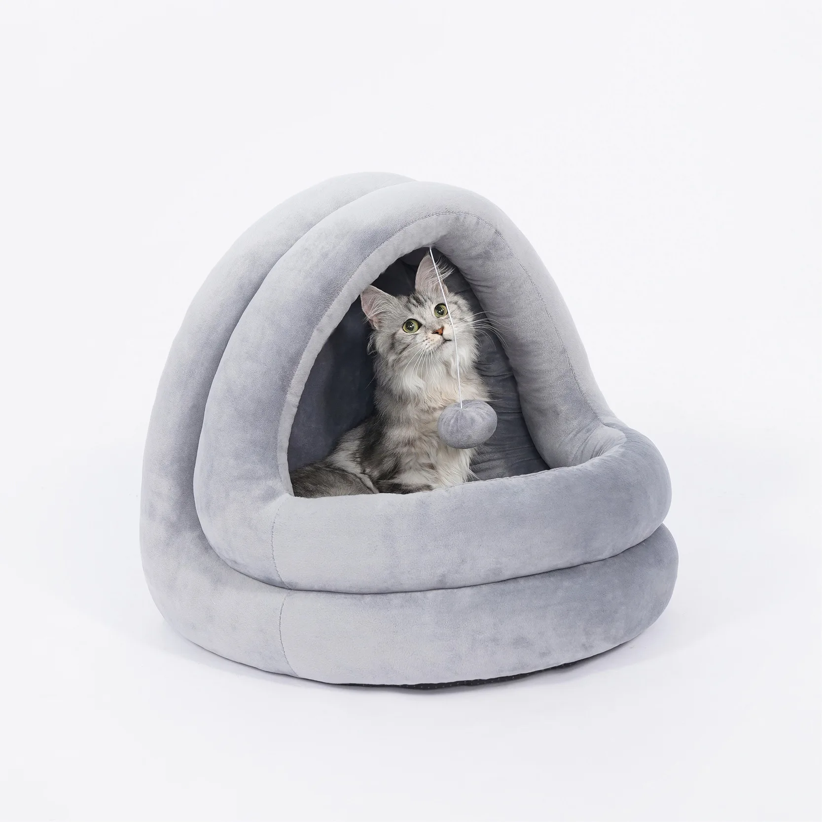 

New Deep Sleep Cat Bed Removable Round Calming Kitten Beds Pet Tent House Kennel Washable for Small Dogs Cat Cozy Cave Beds