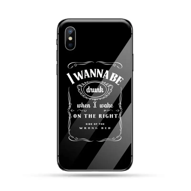 

Beer Alcohol Vodka text pattern Phone Case Tempered glass For iphone 5C 6 6S 7 8 plus X XS XR 11 PRO MAX