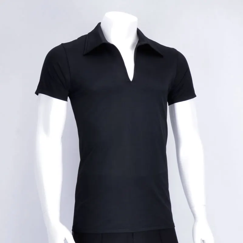 Топ для латиноамериканских танцев Мужская Профессиональная Одежда черный топ с