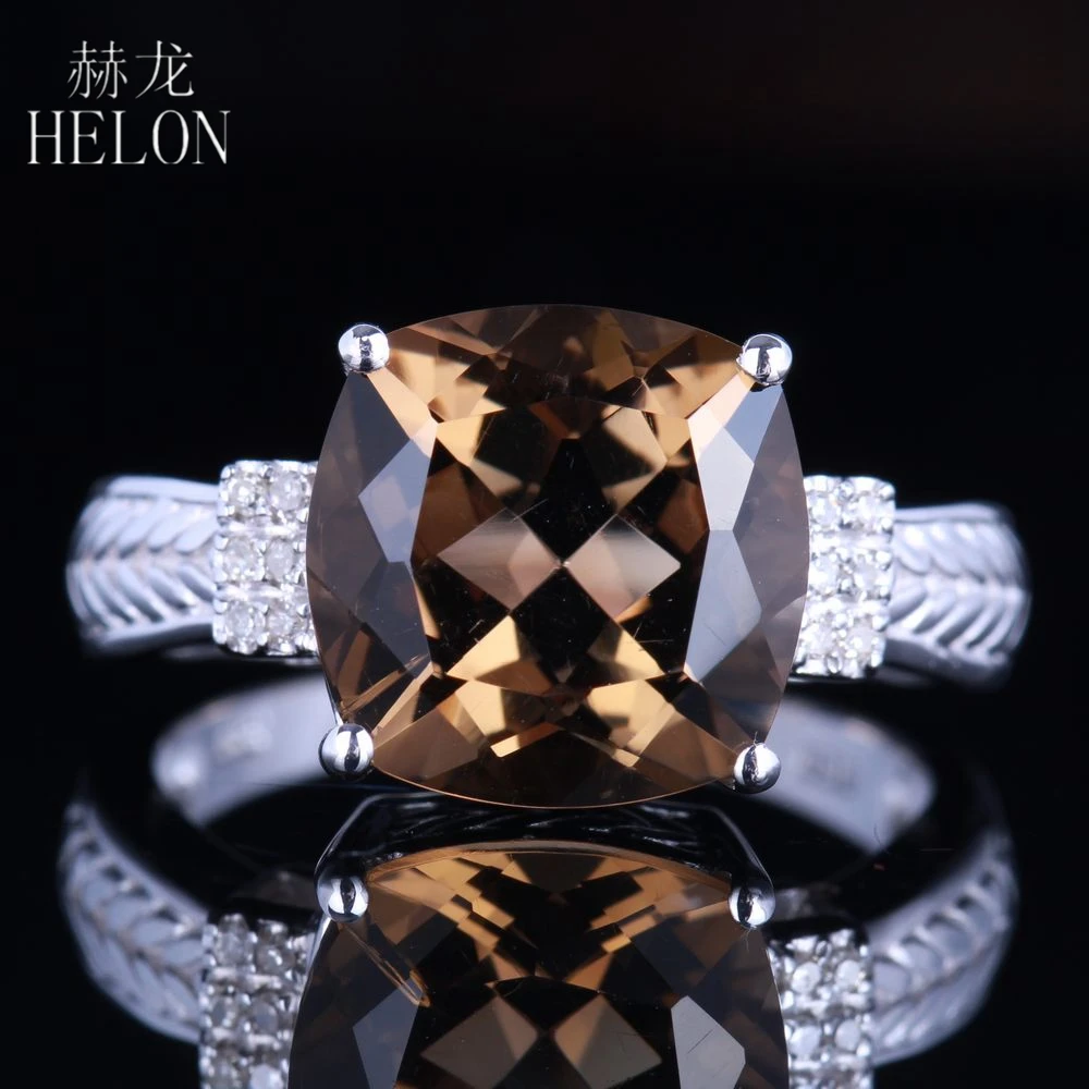 Серебряное кольцо с натуральным дымчатым топазом HELON из стерлингового серебра 925