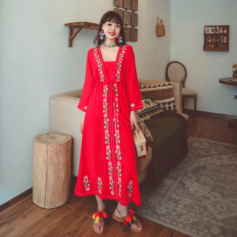 

Collaosed в богемном стиле Национальный центр по исследованию энергии ветра Тяжелая вышивка на талии с праздничное платье трех цветов