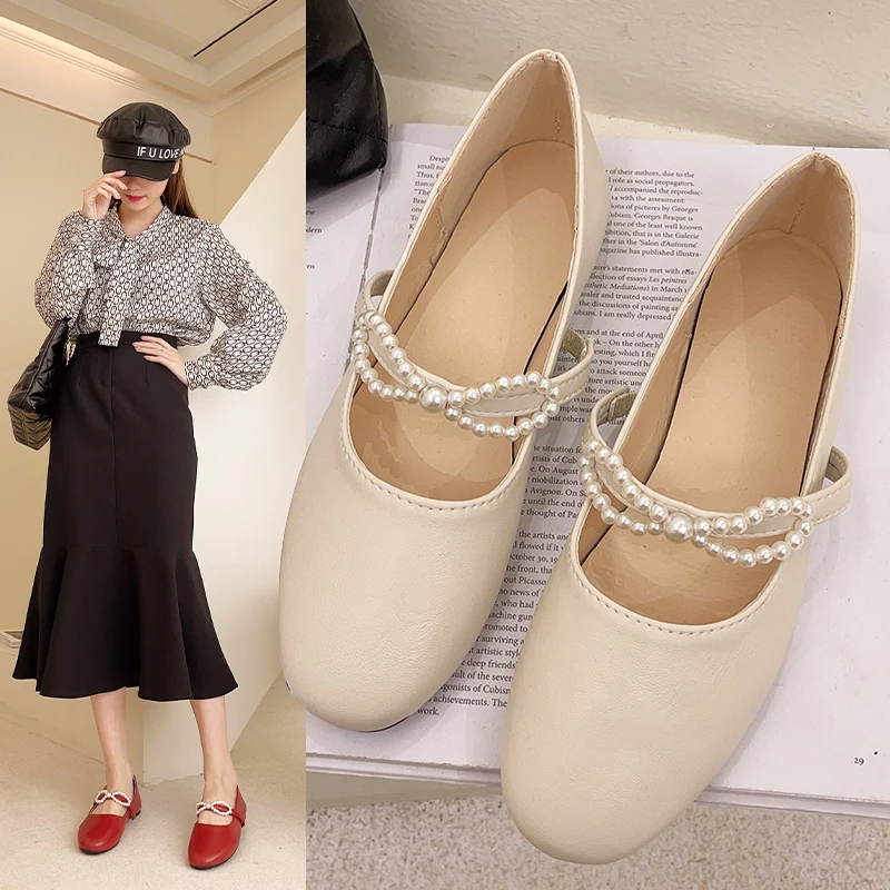 

Shoes Woman 2021 Bow-Knot Round Toe Casual Female Sneakers Flats Pearl Decorateion All-Match Soft New Butterfly Summer Dress Bea