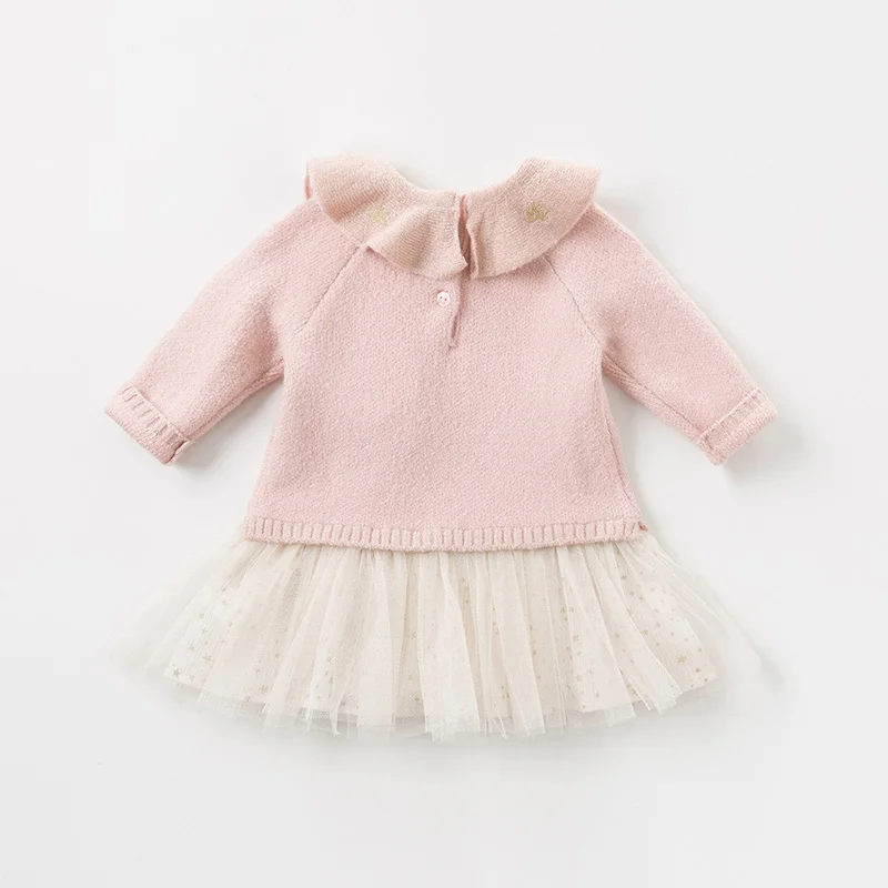 DB12223 dave bella/осенний свитер со звездами для маленьких девочек детское модное