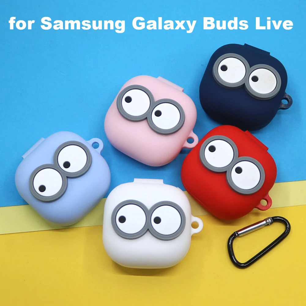 

Cute Soft Silicone Cover for Samsung Galaxy Buds Live 2020 Case Bluetooth Earphone Wireless Headphone Protective Box Headset Bag