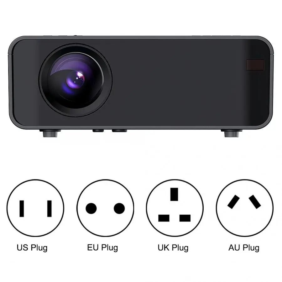 Портативный проектор W80 720p 3D HD LCD для домашнего кинотеатра 110-240 В мультимедийный |
