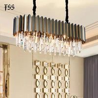 rectangle chrome gold crystal chandelier lighting for living room dining room indoor light fixtures home lighting ac110v 220v