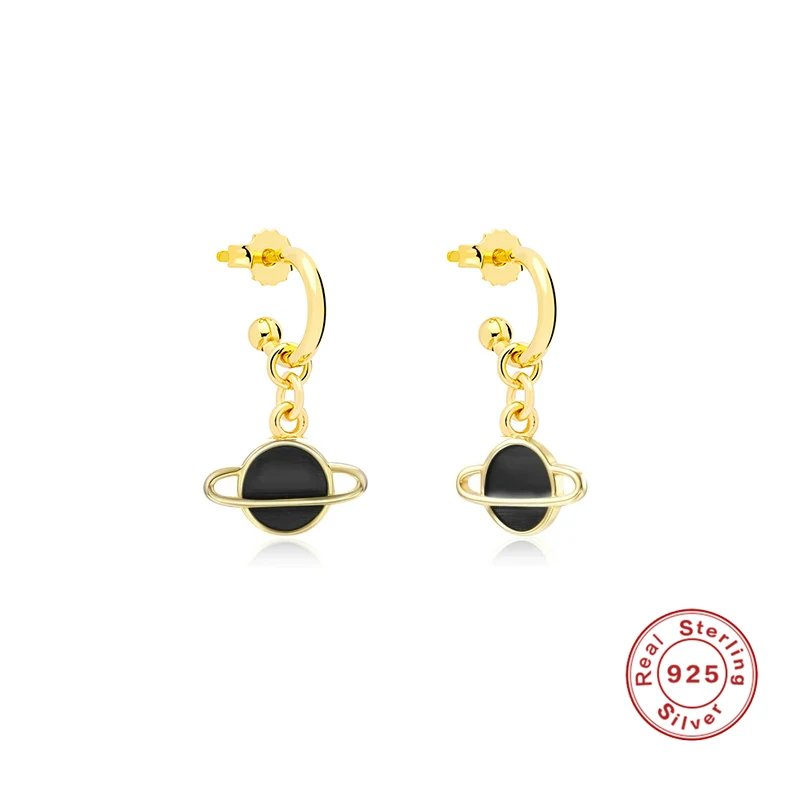 

Aide 925 Sterling Silver Moon Star Pendant Hoop Earrings For Women Colored Enamel Charm Round Circle Earrings Huggie Jewelry