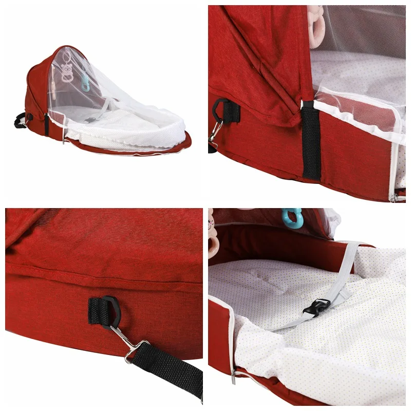 Воздухопроницаемая москитная сетка переносная детская кровать твердый бампер