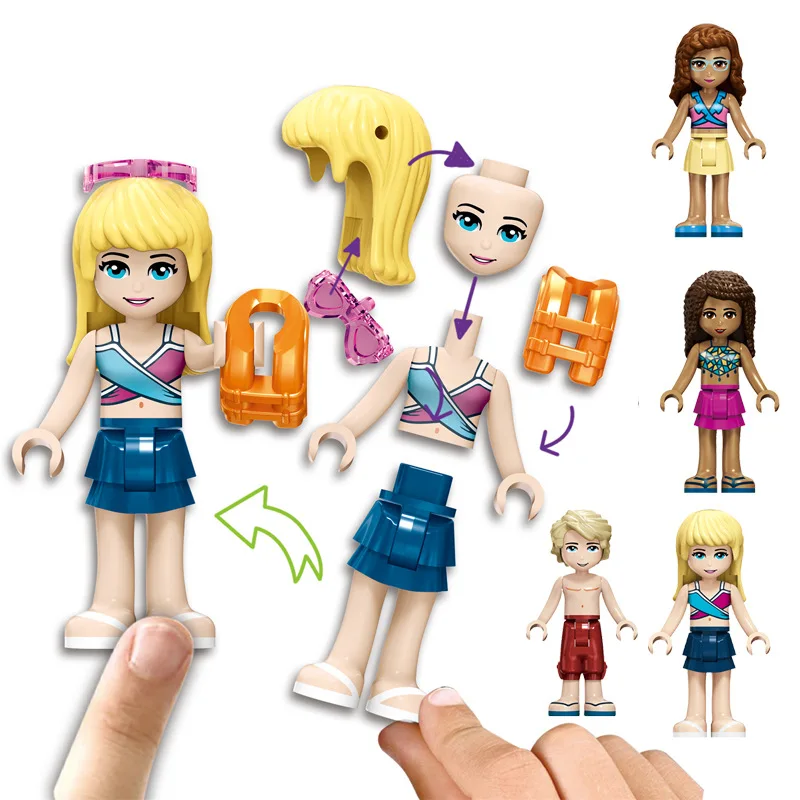 2021 друзья 1039 шт. конструктор сердце озеро город курорт модель Lepinblock Friends 41347