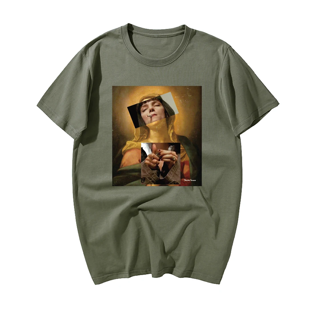 Забавная Футболка с принтом Девы Марии мужская мода 2019 летние хип-хоп топы