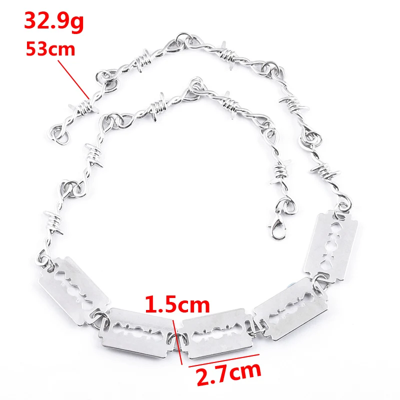 

Hot 2021 Gothic Style Men Metal Necklace Punk Hip Hop Thorny Cold Breath Cosplay Accessories Necklace Party Gift