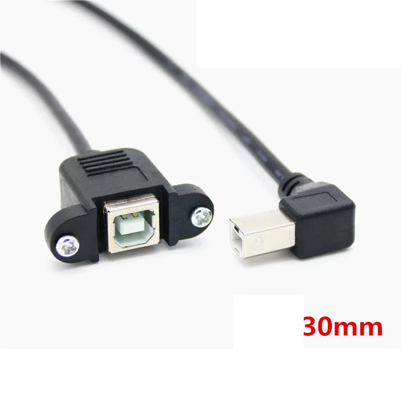 USB 2.0 B Male to USB B Female Printer Panel Mount to Micro usb  Mini usb Type-cmale Extension Cable Screw Hole Connector Degree images - 6