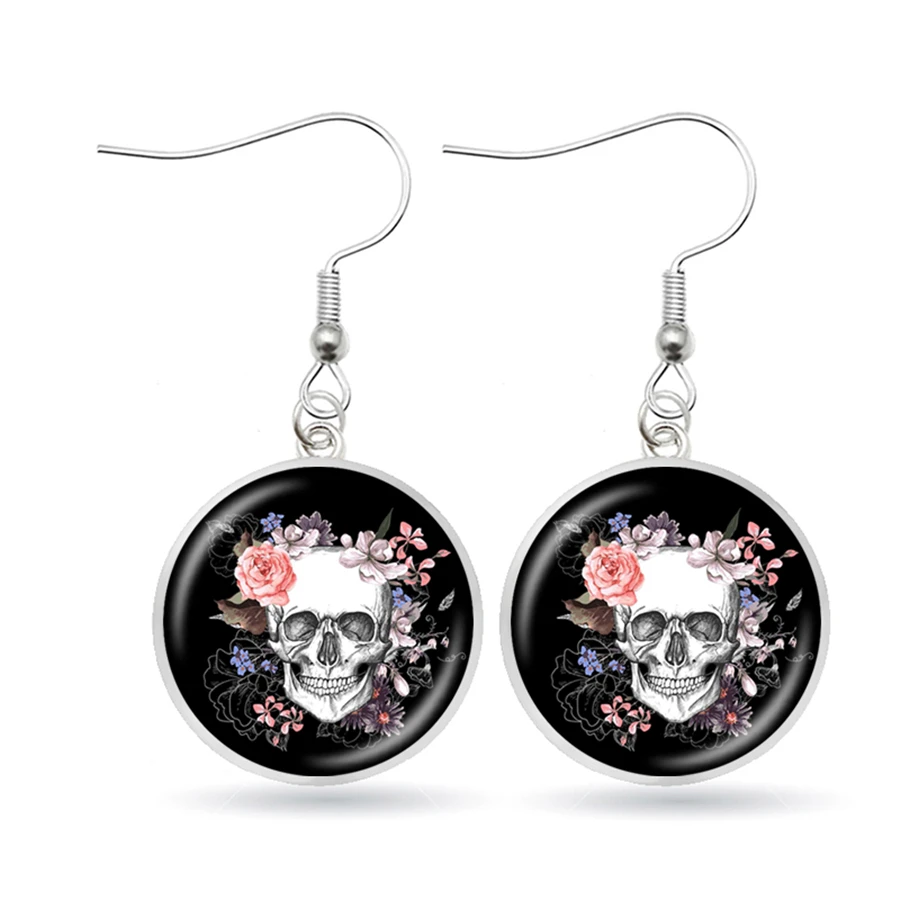 Модные пистолеты N серьги с розами рок н ролл Группа стекло картина Серьги