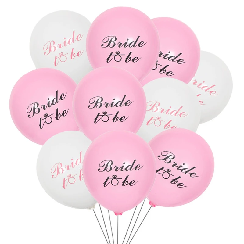 

10pcs White Pink Bride To Be Balloons Latex Balloon Wedding Engagement Party Decorations Adult Bachelorette Party Ballons Globos