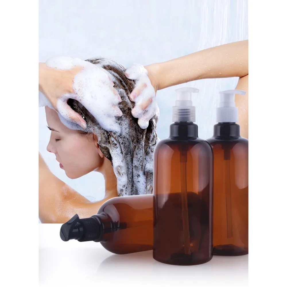 10 шт пластиковых бутылок пустой шампуневый диспенсер с коричневый косметический