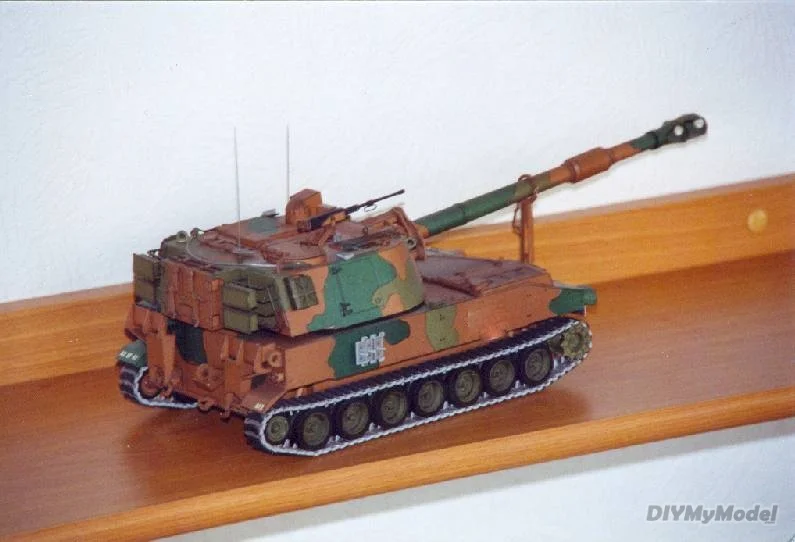 DIYMyModeI-KIT de modelismo de papel autopropulsado para manualidades, rompecabezas de juguete hechos a mano, accesorios de pel&iacute;cula, RU (origine), Us m109a2-3
