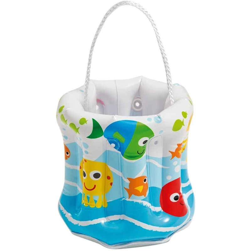 

Inflatable Bucket Bag PVC Transparent Bottom Summer Beach Toys Inflate Swimming Pool Toy for Outdoor Camping Water Bags