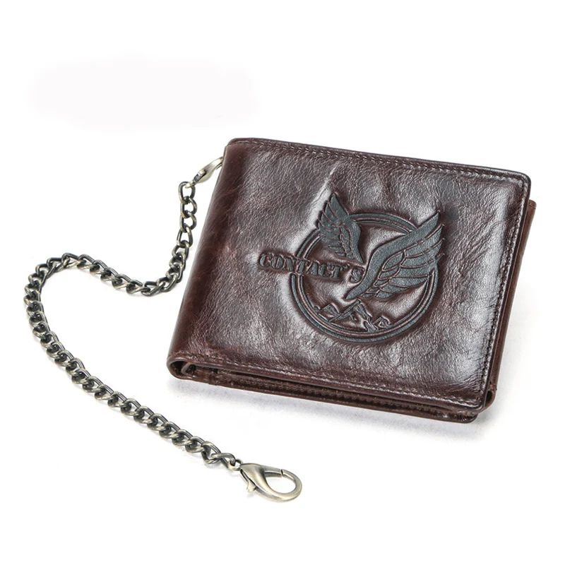 Кошелек из натуральной кожи с тиснением орла мужской кошелек защитой от