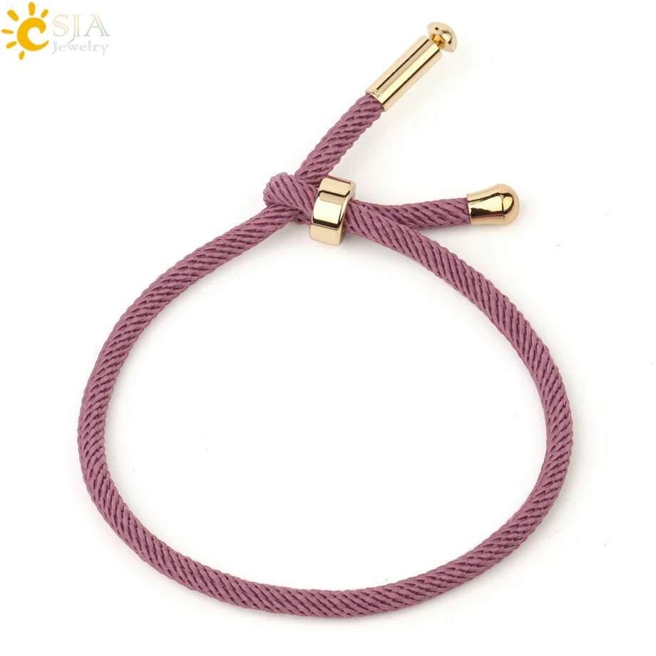 Light Purple CSJA, веревка, цепь, дружба, красные браслеты, мужские, Femme, плетеный браслет, браслеты, Mujer,, счастливый подарок для влюбленных, для женщин S512 - Окраска металла: Light Purple