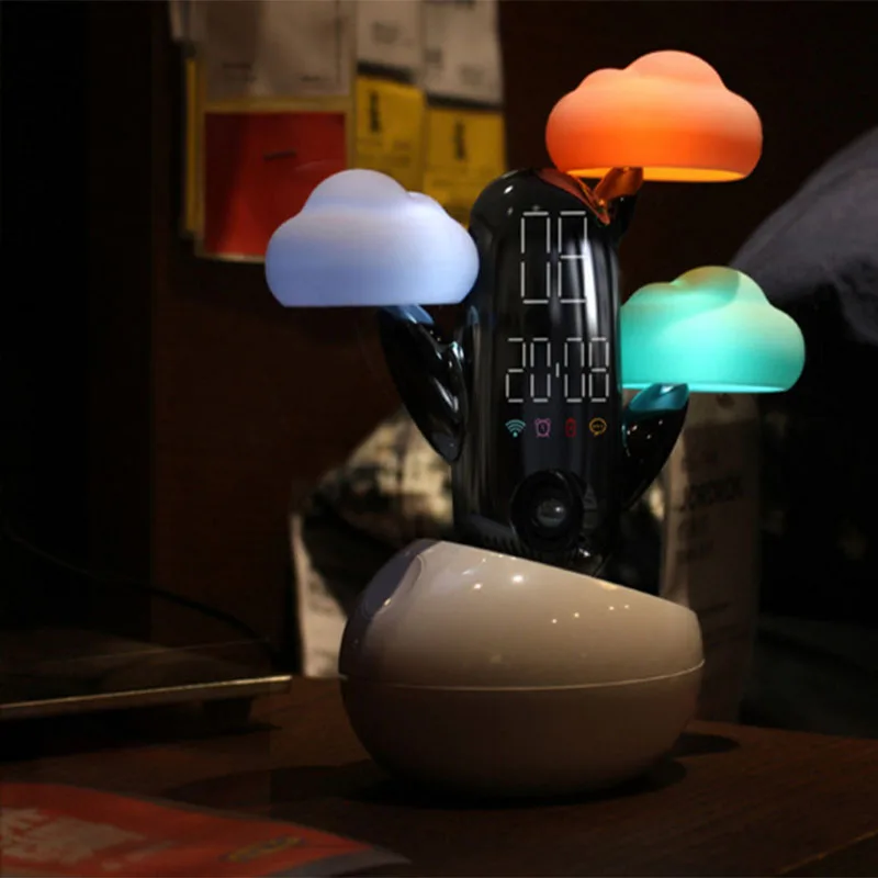 

Cloud weather time light smart sensor fun alarm clock accurate clock live voice reminder weather alarm clock