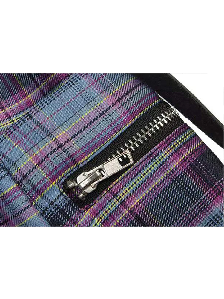 Фиолетовая клетчатая плиссированная юбка Y2K в стиле Харадзюку для девочек милые