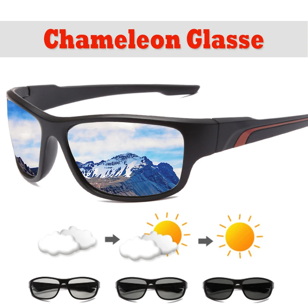 

Polarized Photochromic Sunglasses Men Brand Design Driving Chameleon Discoloration Sun Glasses Black Anti-Glare oculos masculino