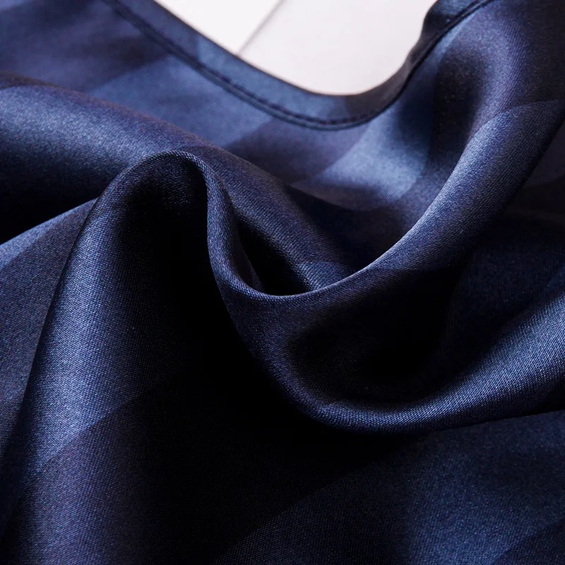 

2Pcs Women Pajama Set Sleep Tops Sexy Lingerie Shorts Satin Navy Blue Sleepwear Pyjamas Pijama