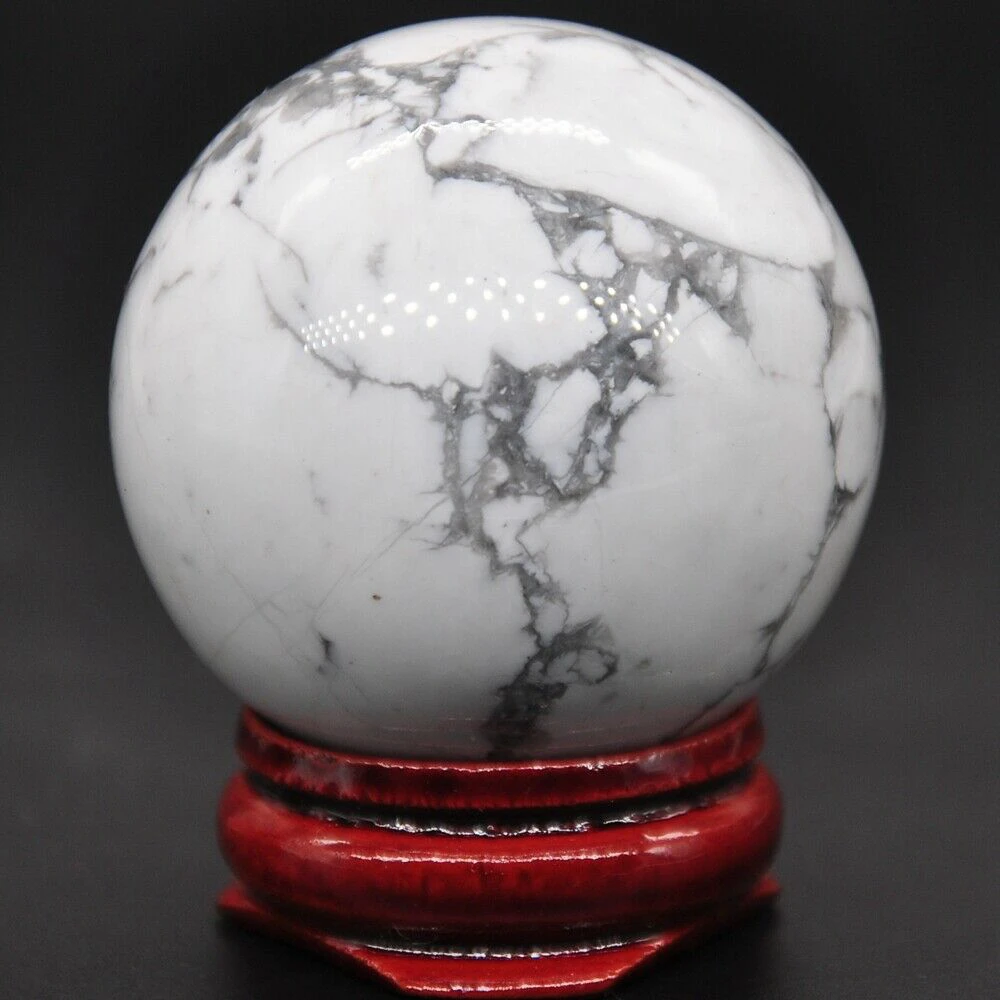 40 мм белый бирюзовый говлит кристалл кварца Shpere исцеления Природный рейки