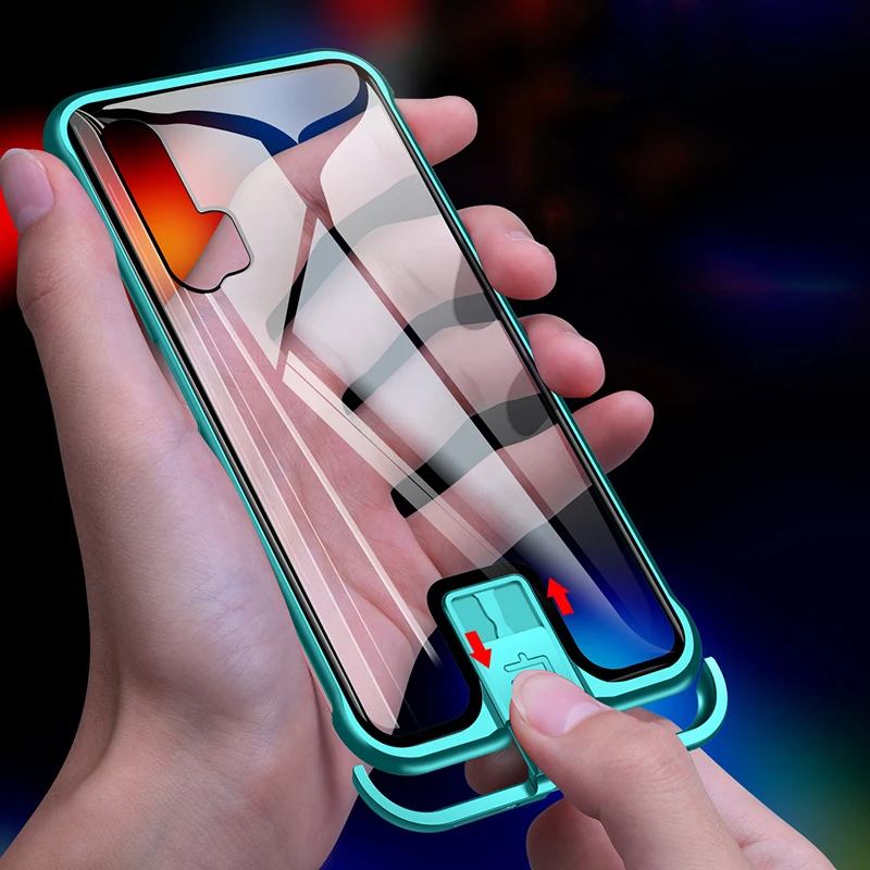 Роскошный Алюминиевый металлический чехол из закаленного стекла задняя крышка