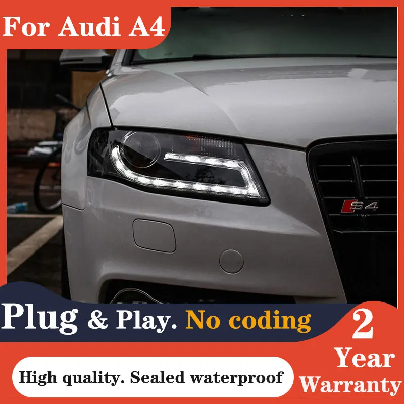 

Светодиодный ная фара для Audi A4 2009-2012 A4L B8 седан фара DRL Hid фара ангельский глаз Биксеноновые аксессуары