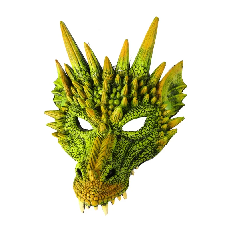 green mask Демон костюм дракона для косплея набор динозавров крыло и маски на Рождество, Хэллоуин, карнавал; подарок для детей вечерние реквизит - Цвет: green mask