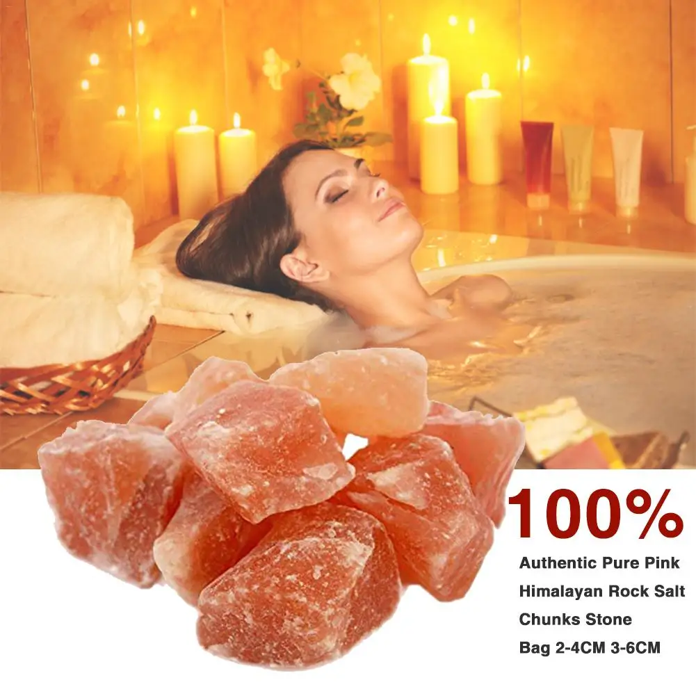 1 кг 100% аутентичная чисто розовая Гималайская каменная соль Кусочки Камня мешок 2