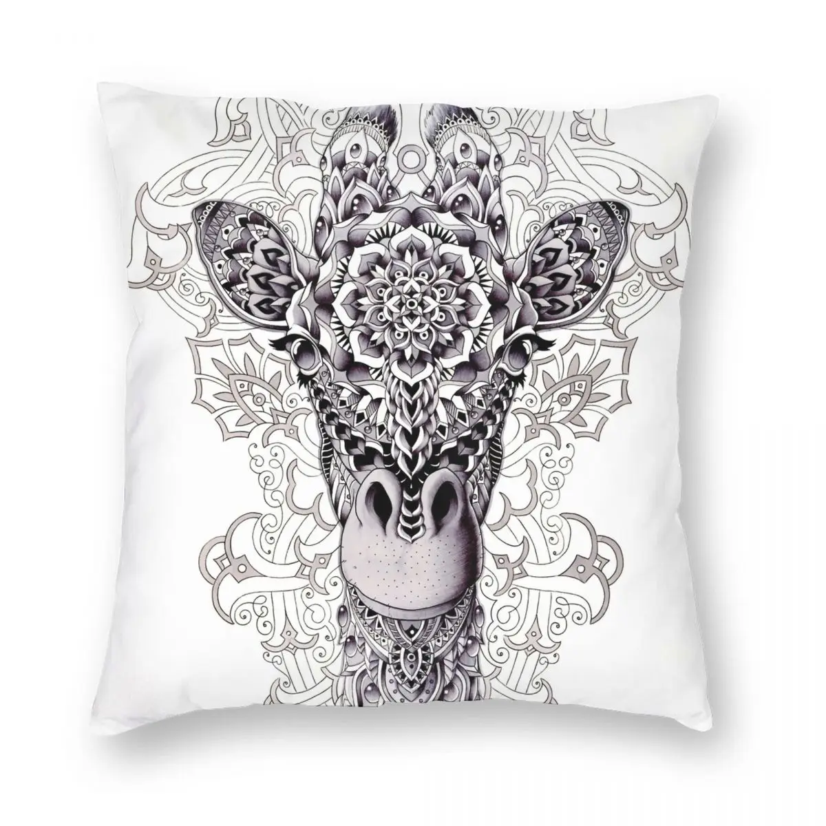 

Giraffe Square Pillowcase Polyester Linen Velvet Printed Zip Decor Pillow Case Sofa Seater Cushion Case