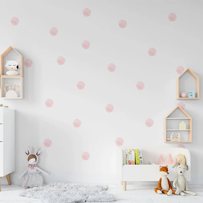 36 Pcs/Set Watercolor Dot Wall Stickers for Kids Rooms Decoration DIY Fade Resistance for Home Bedroom Decor