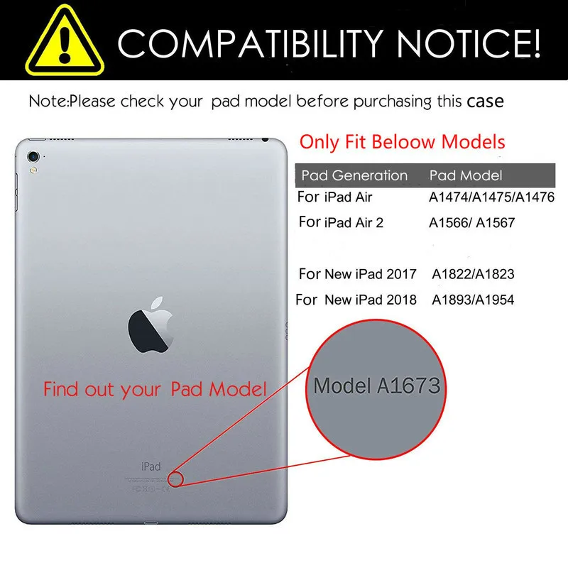 Чехол для iPad Air 2 Модель A1566 A1567 Авто спящий/Пробуждение искусственная кожа 1/2