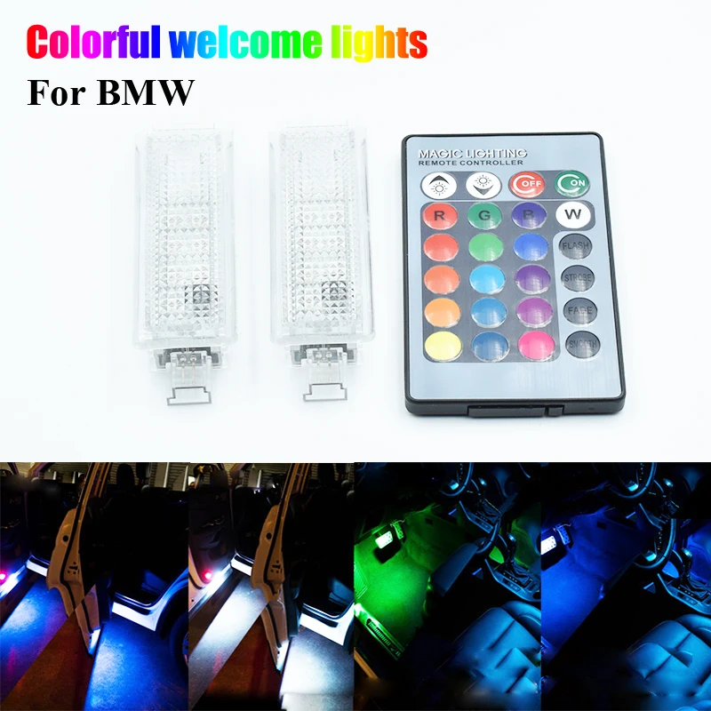 2 шт./компл. Canbus RGB автомобисветильник подсветка двери для BMW серий 1/3/5/7 E81 E82 E87 E88 E90