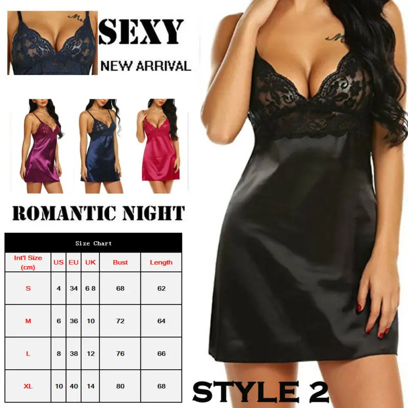 Сексуальное женское белье шелковые кружевные цветочные сорочки халат ночная