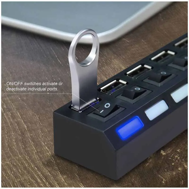 4 Порты и разъёмы USB концентратор светодиодный с вкл/выключения разветвитель