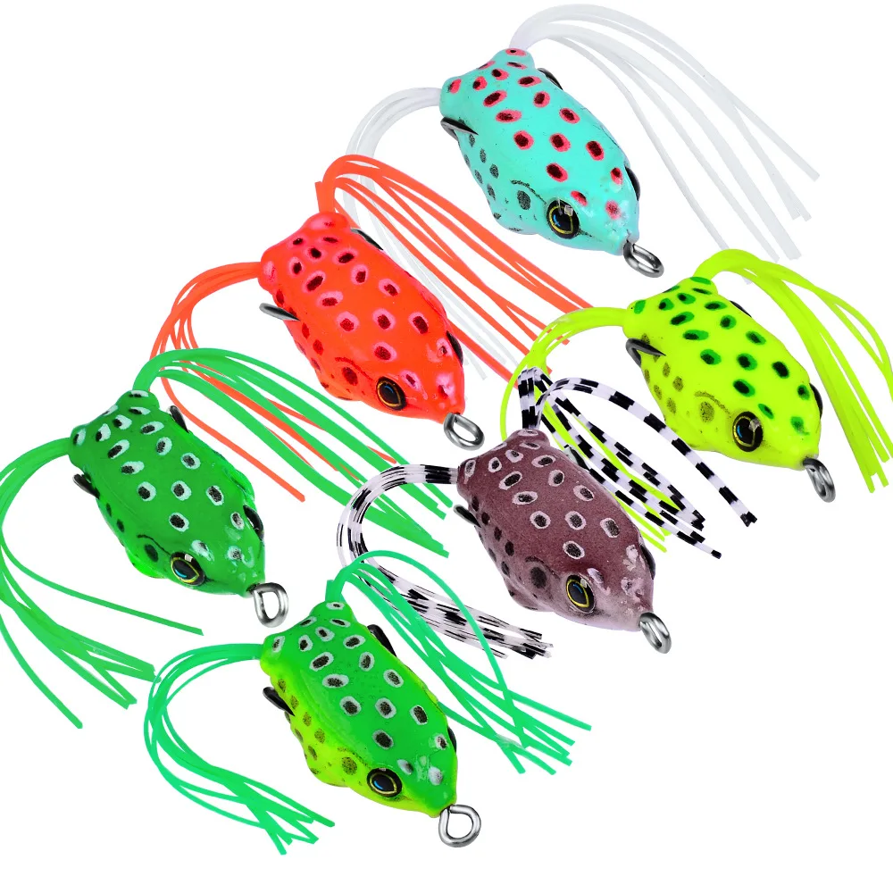 

1unit Topwater Frog For Fishing 5cm/13g Frog Type Artificial Bait Soft Lure Fishing Lure Black Fish Bait Accessories peche