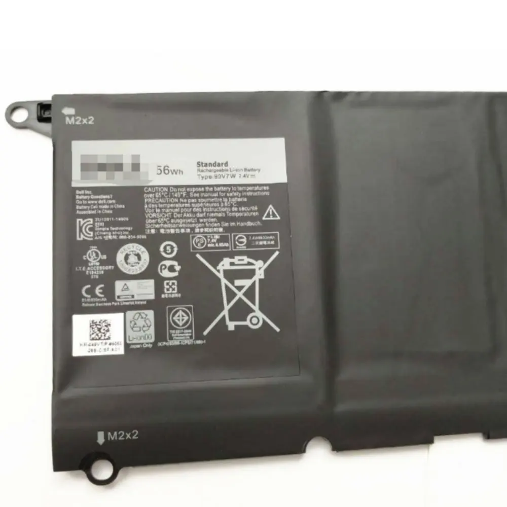 Аккумулятор для ноутбука Dell XPS 13 7 4 6930 9343 90V7W P54G JD25G JHXPY 9350 в 56 Втч 1708