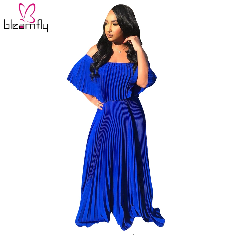 2019 женское осеннее летнее пляжное Плиссированное свободное платье винтажное